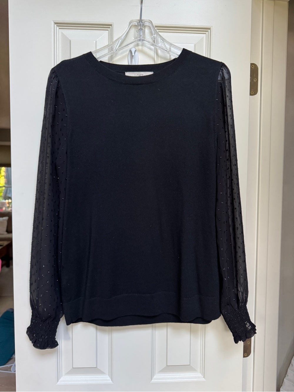 LOFT Black Knit Crewneck